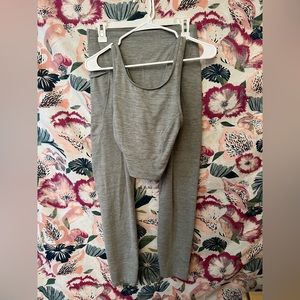 Heather Gray JoyLab Sports Bra Top and Leggings Workout Set